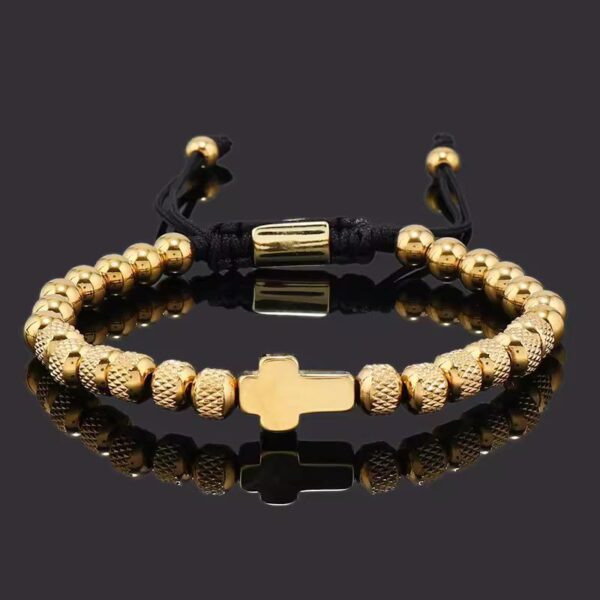 Macrame Cross Bead Bracelet