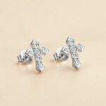 Brain Cross Earring with sparkling stones
