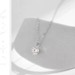 Derin Moissanite Necklace and Stud Earrings Set in sterling silver – displayed on white arch background