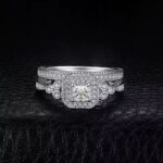 Lindsay Bridal Set – Princess Cut Silver Engagement and Wedding Ring Set
