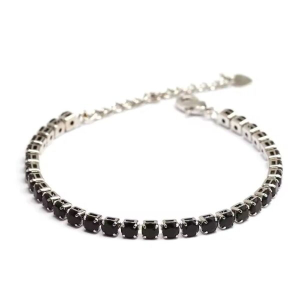 Punk Bracelet with Black Stones