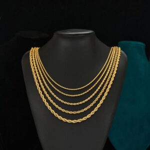 Adesewa Layered Gold Rope Chain Necklace – Unisex fashion statement in polished gold finish