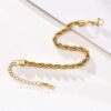 Fola Gold Rope Chain Bracelet – Unisex stainless steel wristwear with polished gold finish